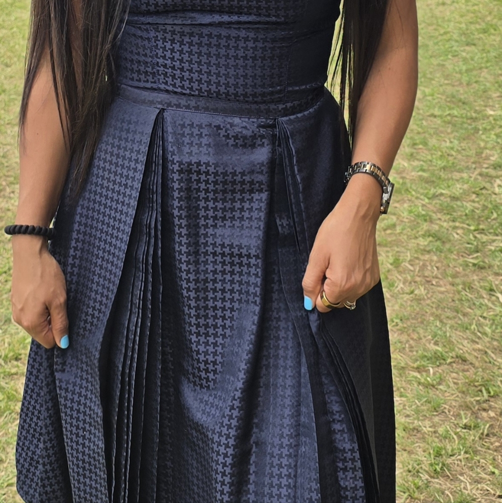 1950s Vintage Rosalie Macrini Navy Cocktail Dress – Fit & Flare – Designer Eveni - Picture 7 of 10